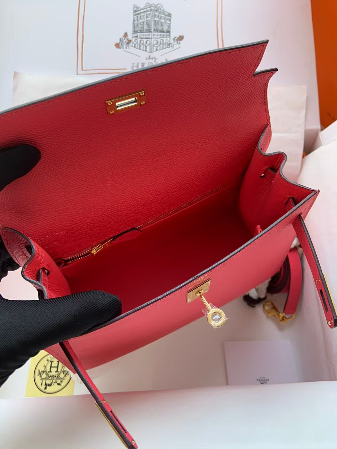 HERMÈS Kelly Silver-tone Hardware 25 28