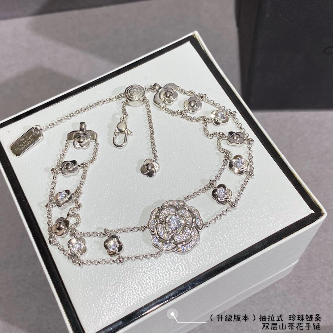 Ch*el camellia double bracelet