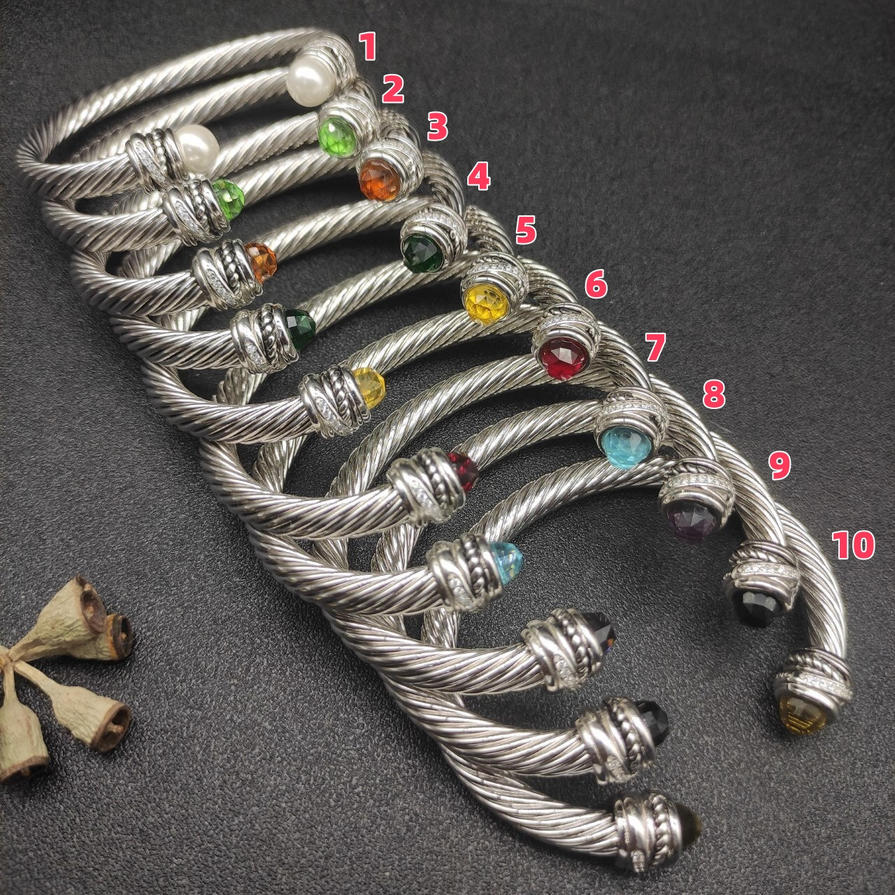 dau1d Yvrm*n 7mm rotating di*m*nd setting bracelet (wrist circumference 15-20cm)