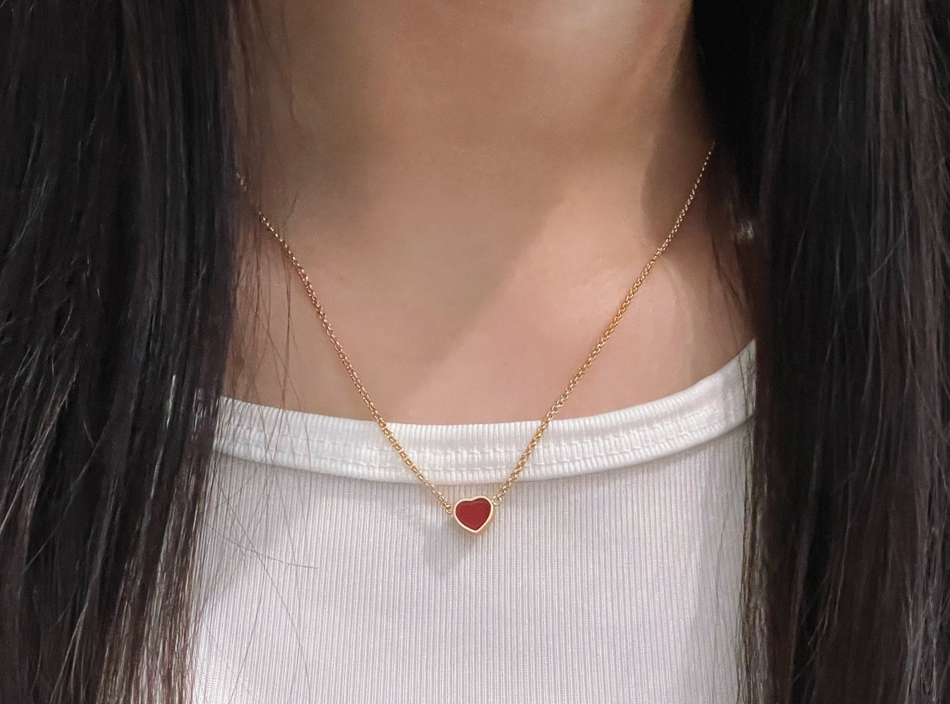 Ch0pard heart-shaped shell necklace