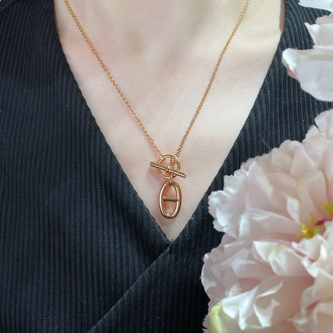 H**mes pig nose necklace ag925