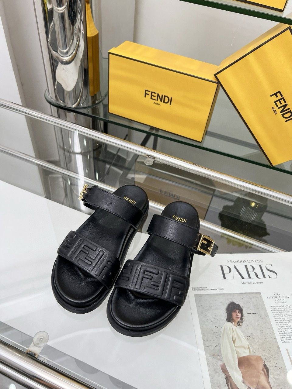 ua F**di feel ff double band sandal