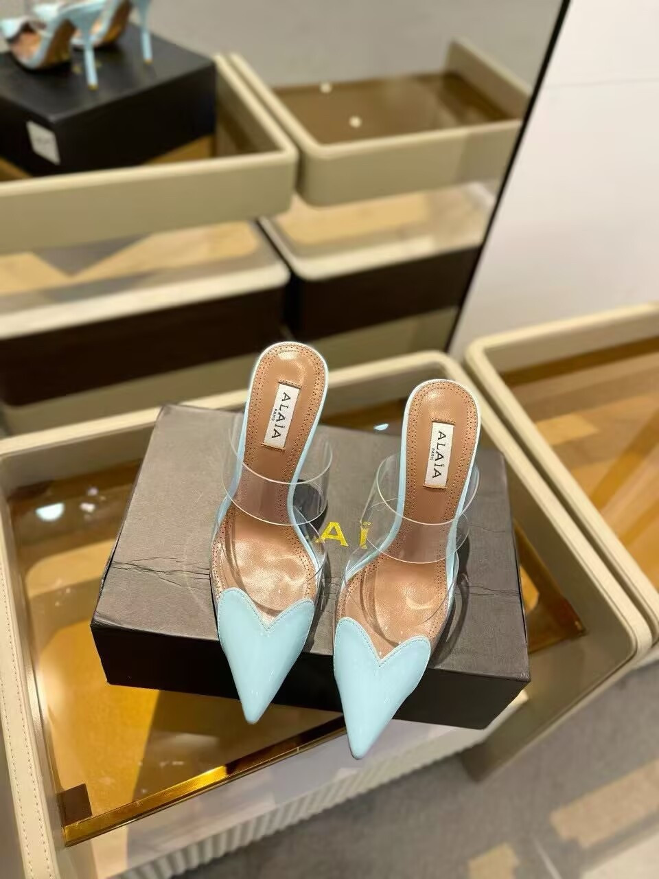 UA ALAÏA Le Coeur Mule Heart-Toe Slingback Pump 10.5cm Heel