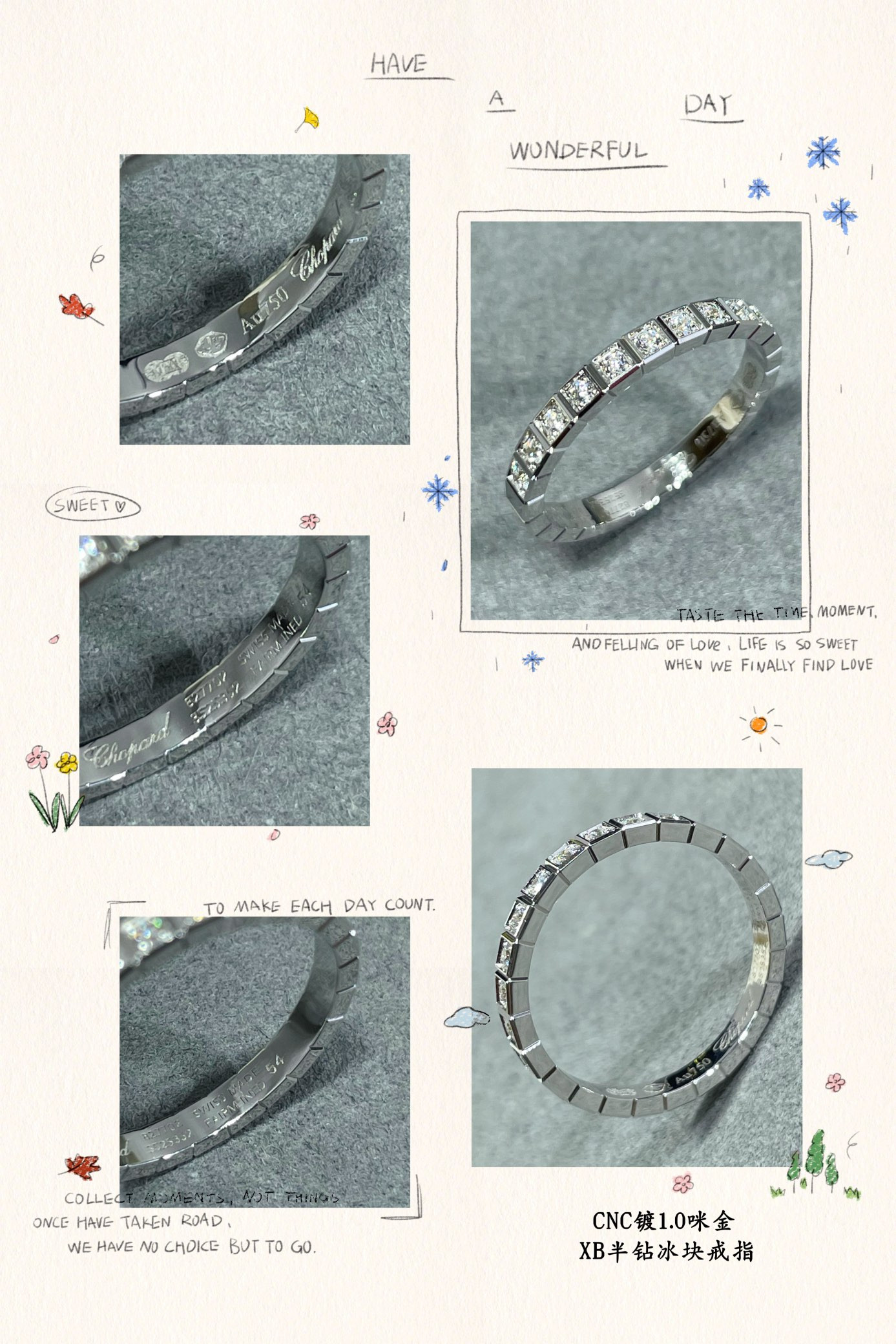 chopard half Di*m*nd ice cube ring