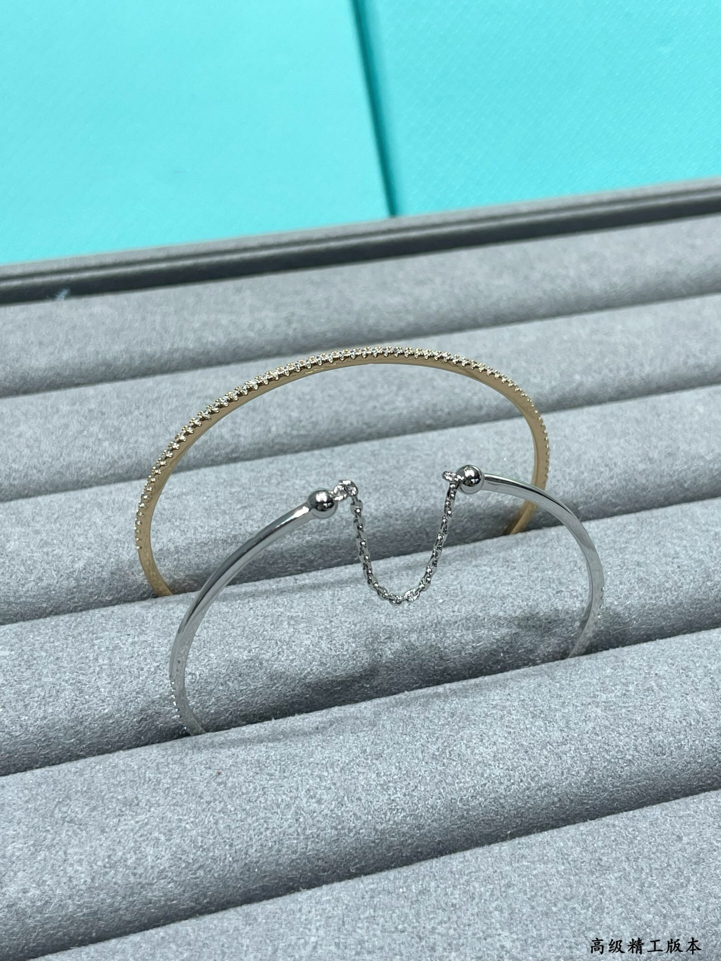 Mes1kaa thin row of di*m*nds bracelet with chain link