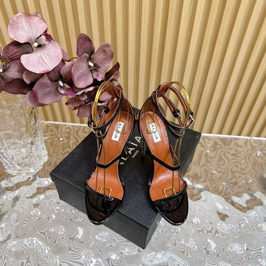 UA Alaïa Cabaret Patent Leather Sandals