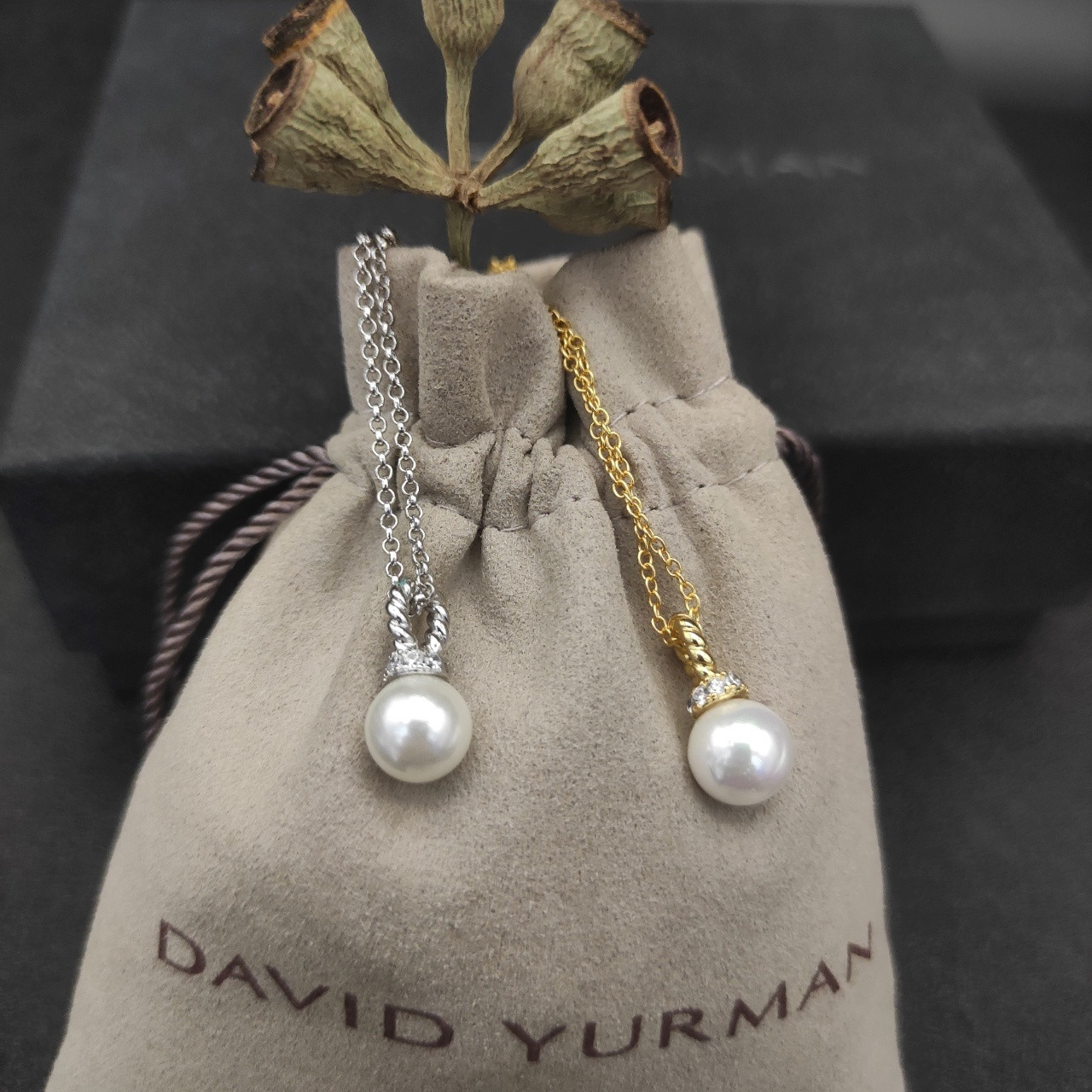 dau1d Yvrm*n 8mm peal necklace(chain length 42+3+3cm delay chain)