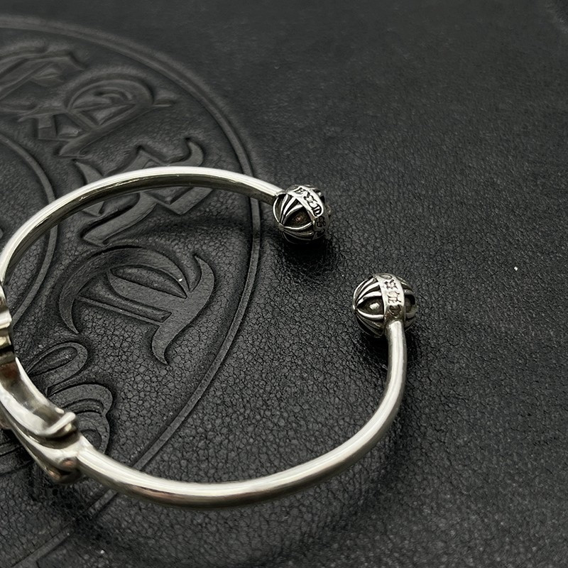 Ch**me He**ts cross and ball open bangle bracelet
