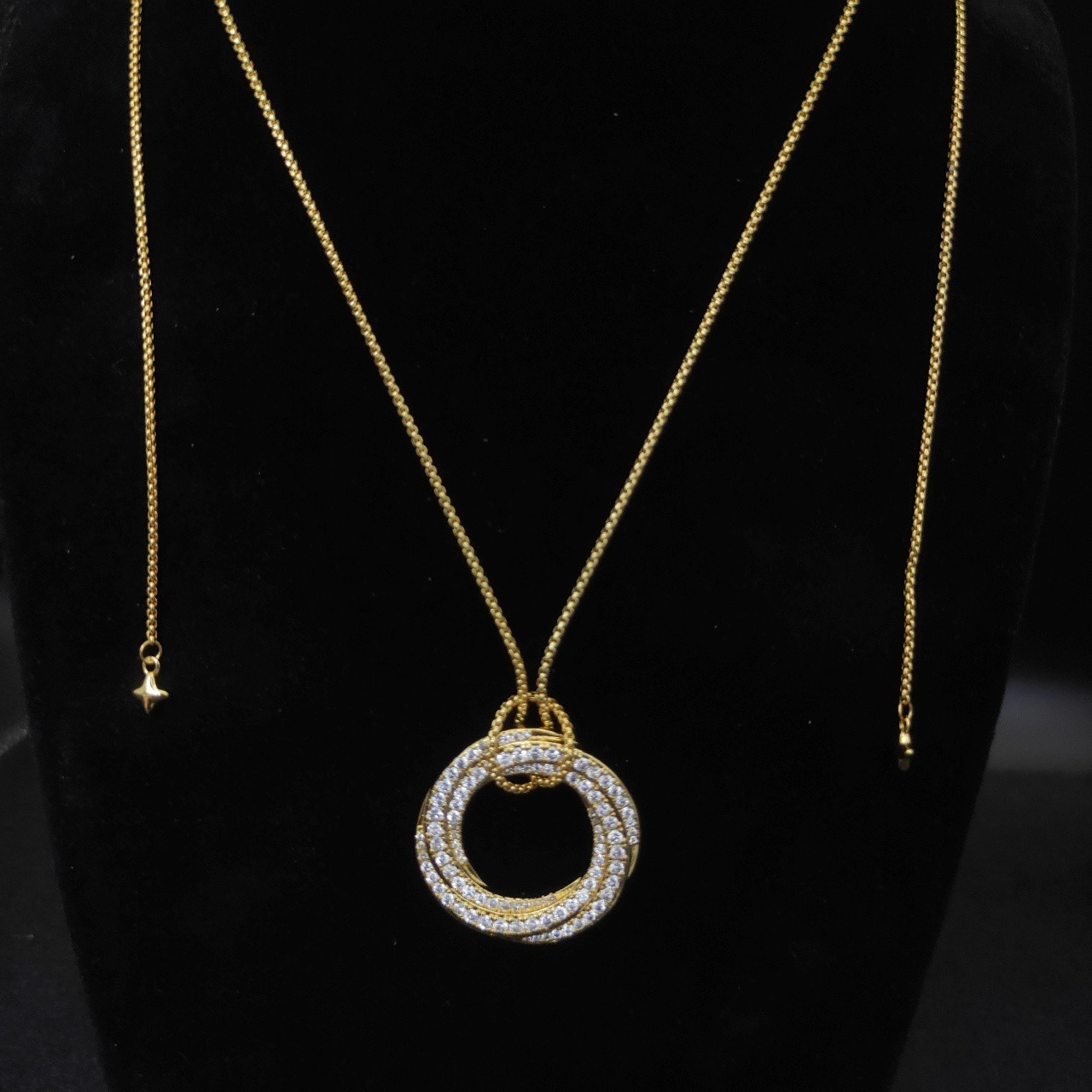 dau1d Yvrm*n 30mm round with full di*m*nds necklace(chain length 90cm chain thickness 1.5mm)