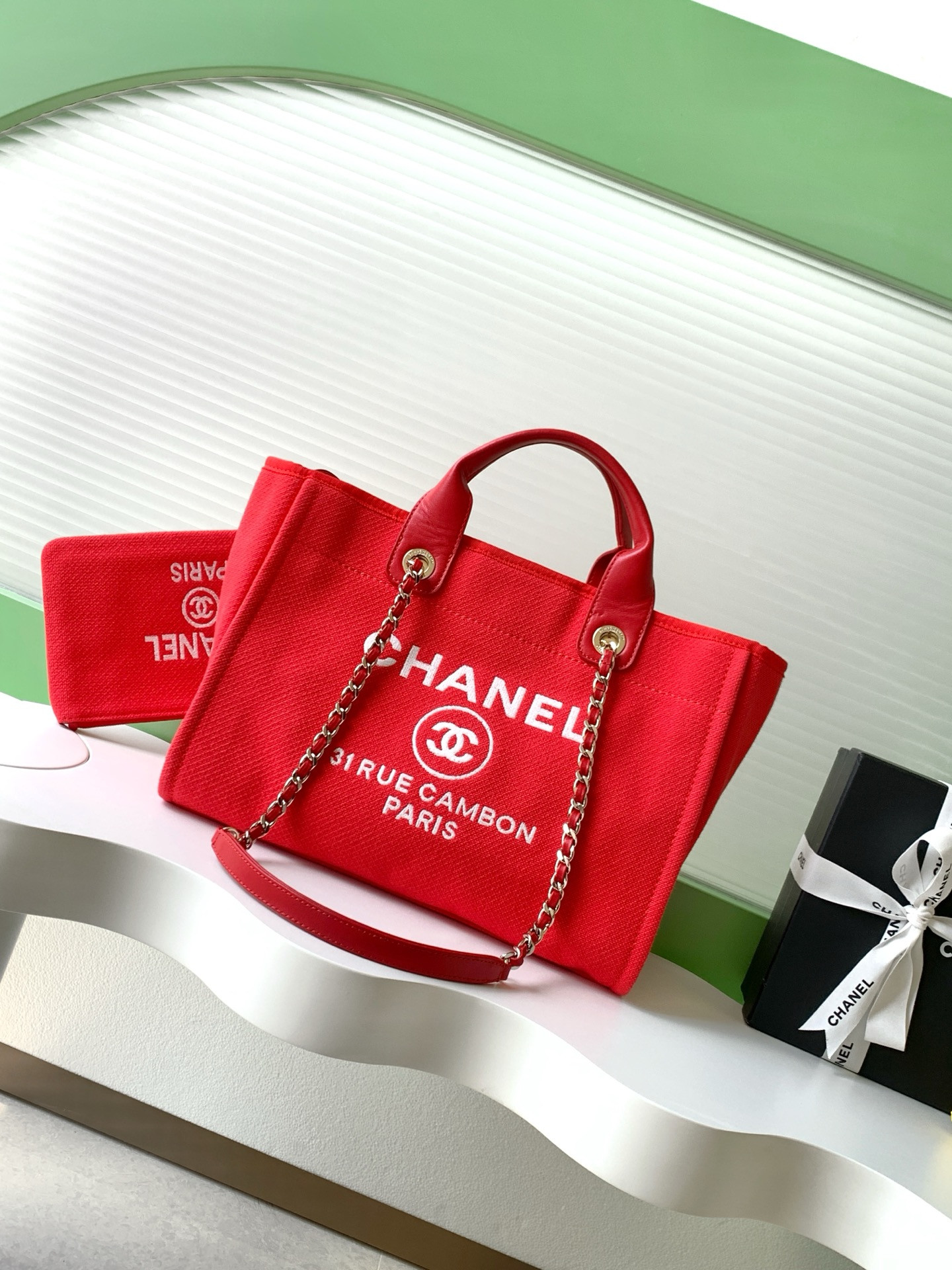 Ch*el deauville tote shopping bag 33x22x13cm