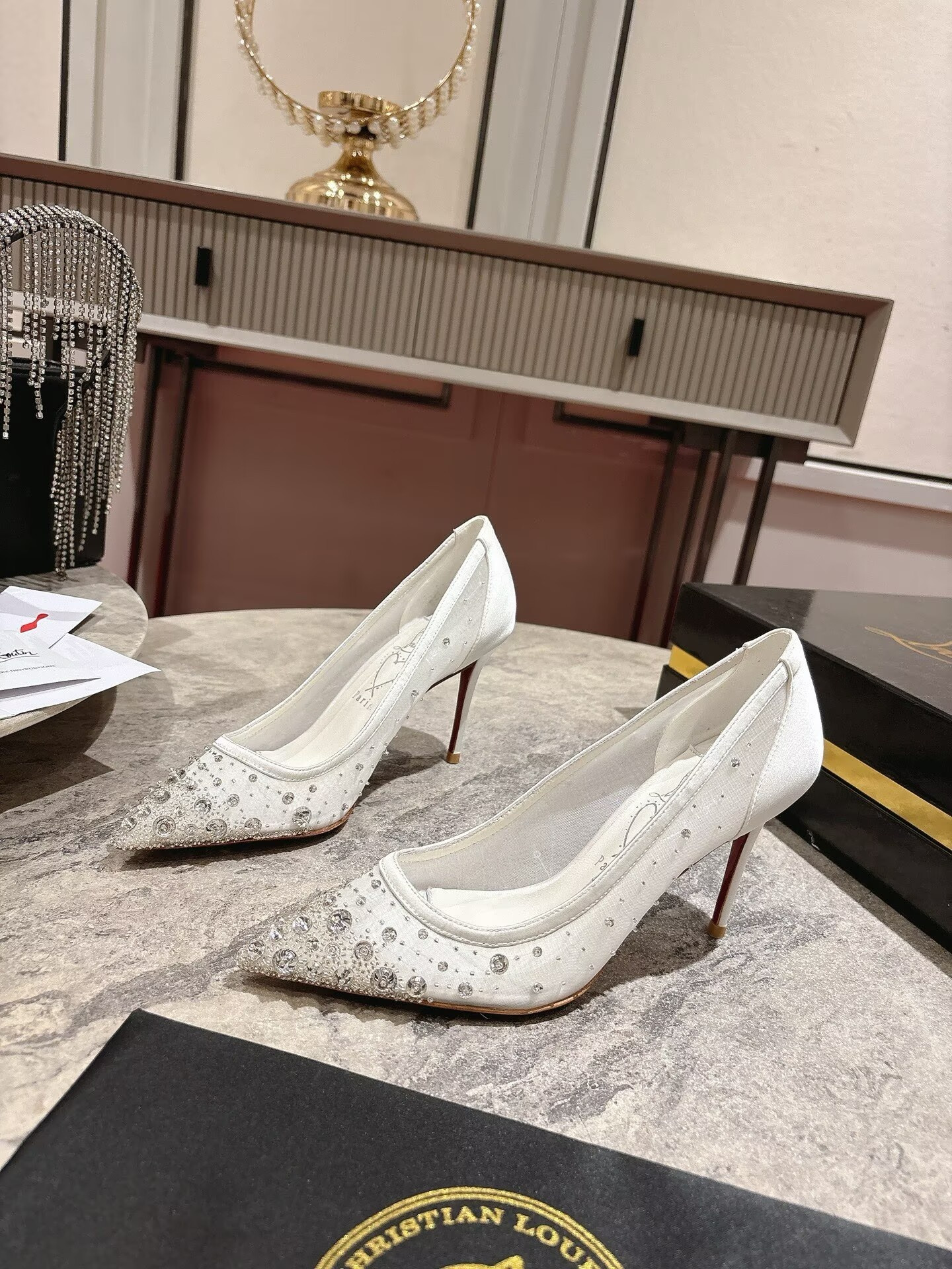 ua Ch**an louboutin miss z sparkling pumps