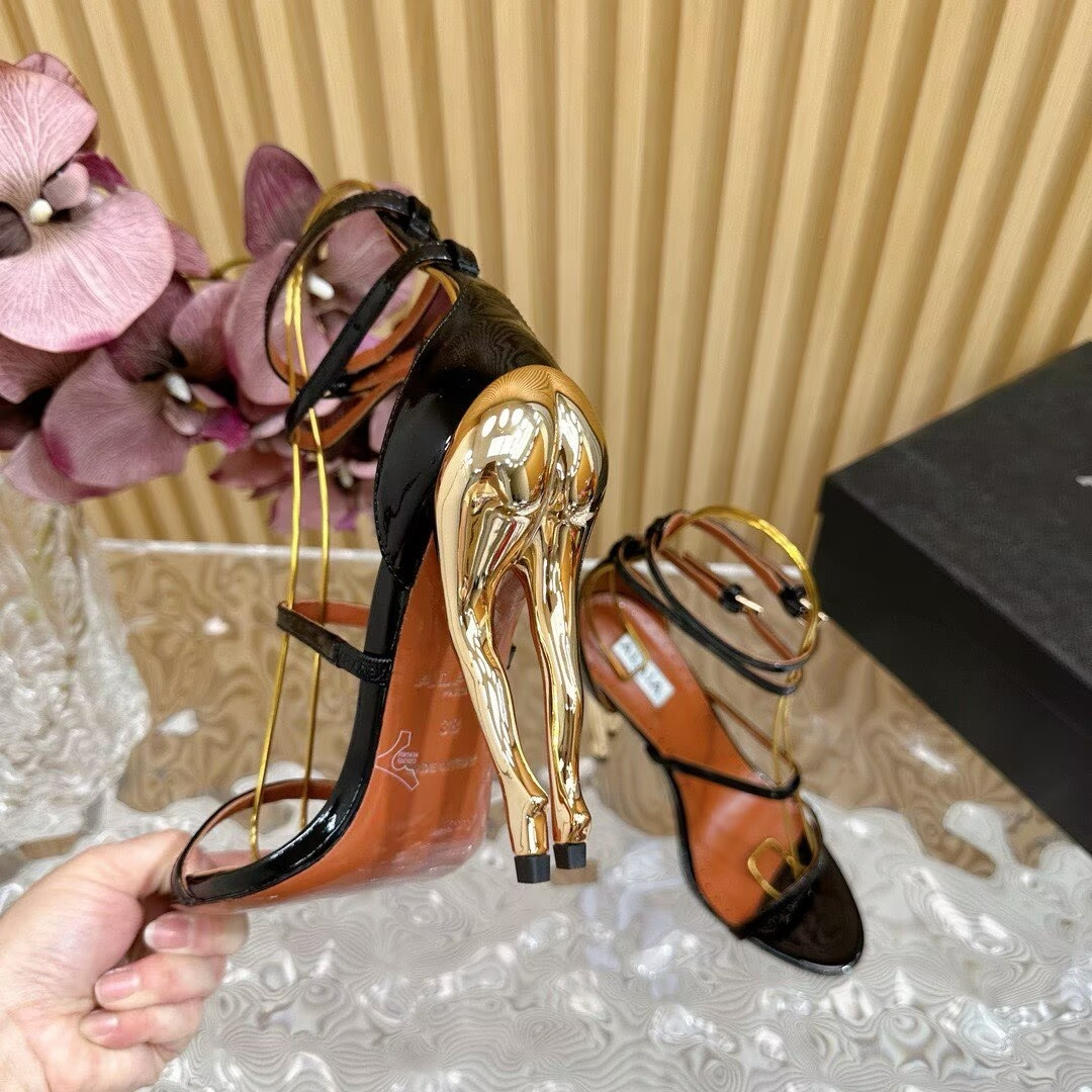 UA Alaïa Cabaret Patent Leather Sandals