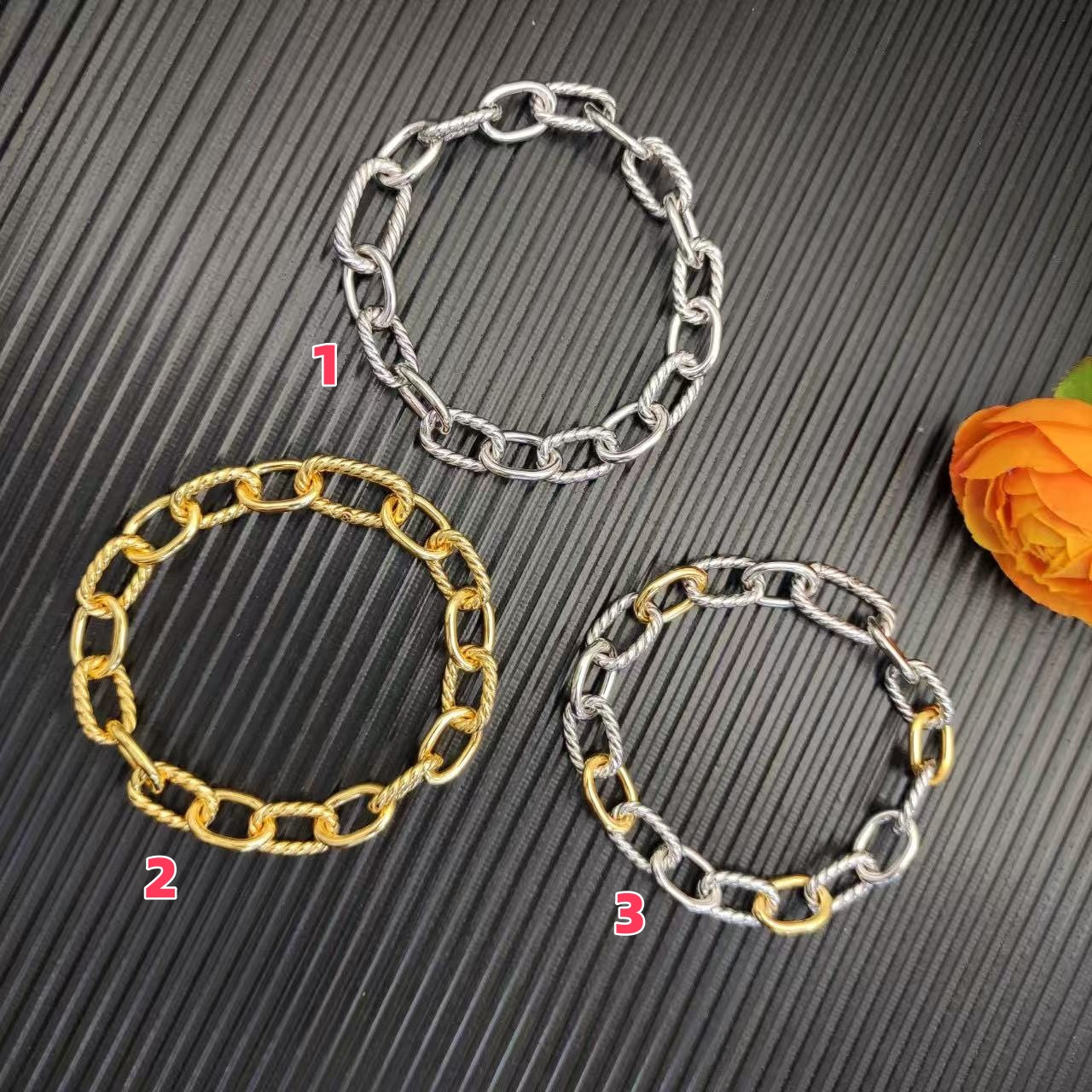 dau1d Yvrm*n 8.5mm buttonhole bracelet(chain length 21cm)