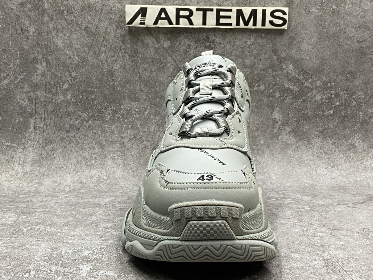 Balenciga Triple S Allover Logo Grey