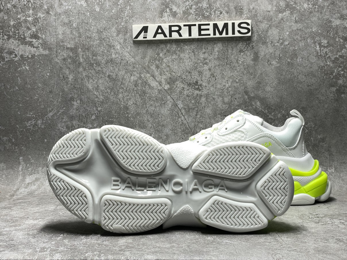Balenciga Triple S White Fluo Yellow