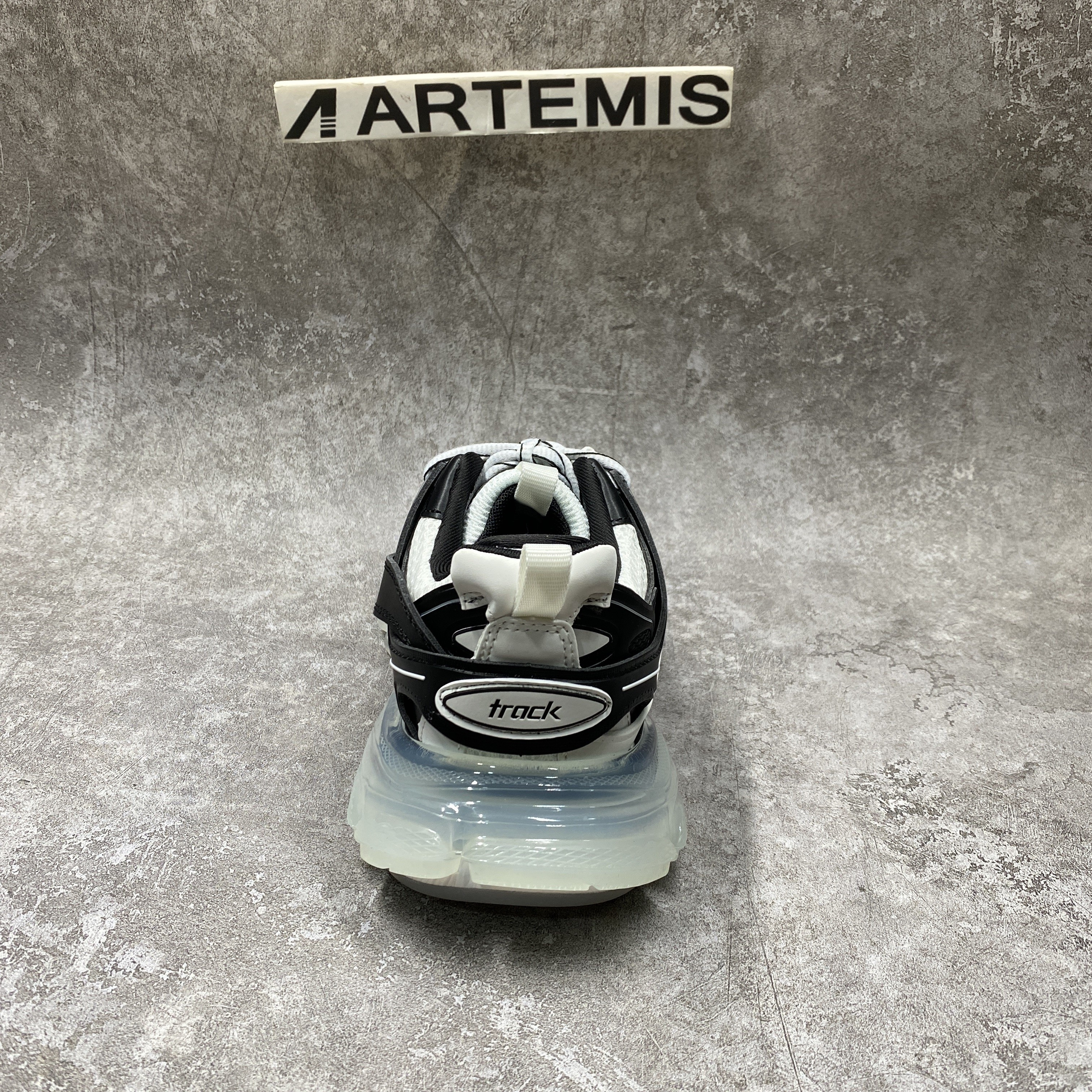 Balenciga Track Sneaker Clear Sole White Black