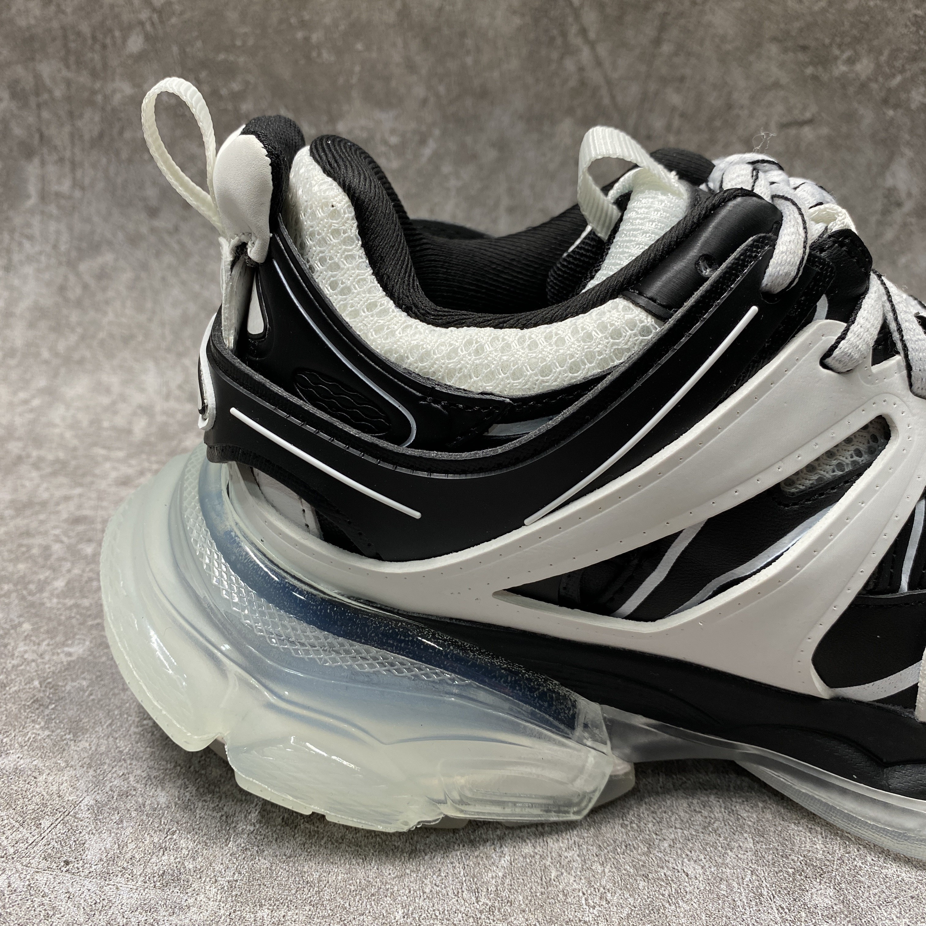 Balenciga Track Sneaker Clear Sole White Black