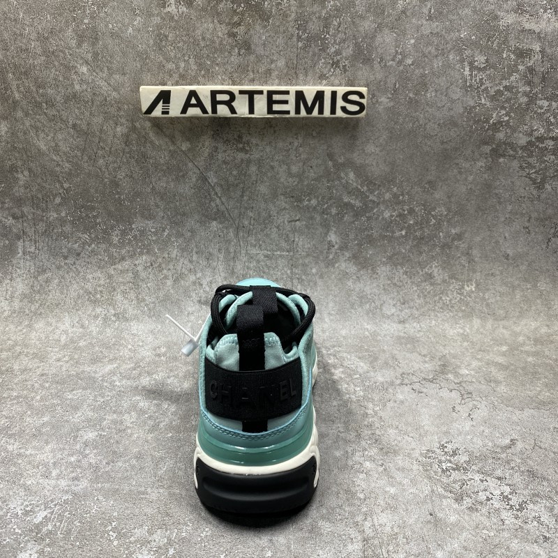 Ch*el pre-owned cloth trainers in green