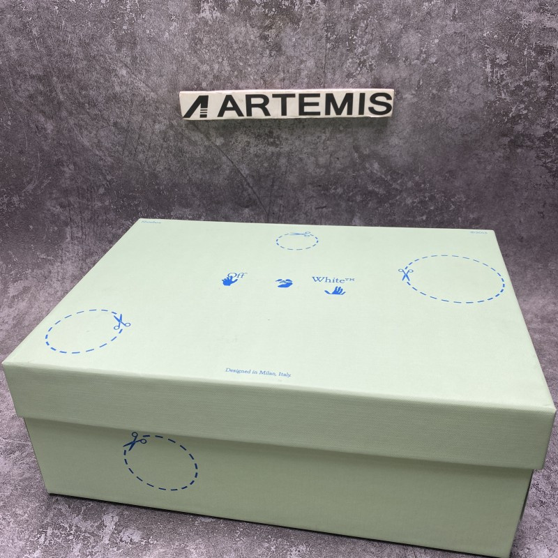 OFF-WHITE Out Of Office OOO Low Tops White Blue