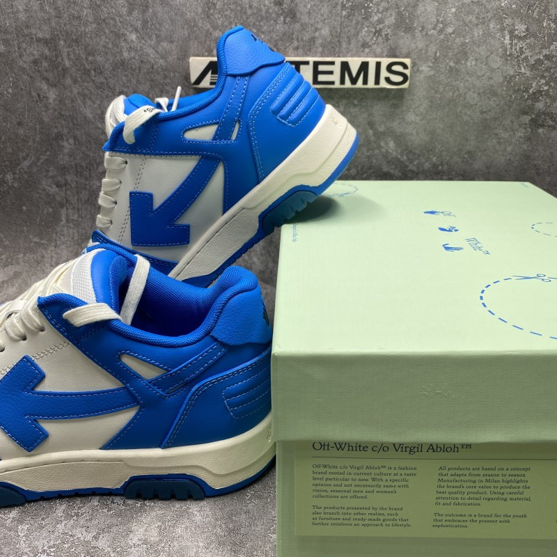 OFF-WHITE Out Of Office OOO Low Tops White Blue