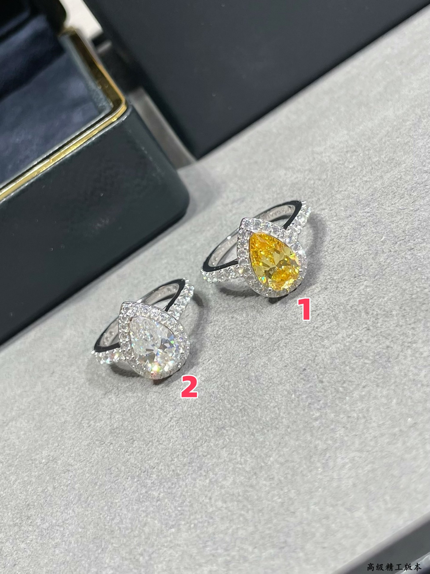 Gr*ff teardrop-shaped di*m*nd ring ag925