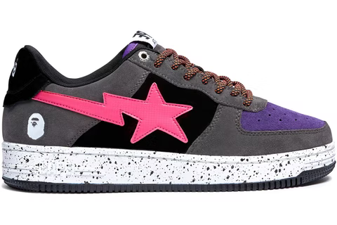 BP Sta Black Grey Pink Suede