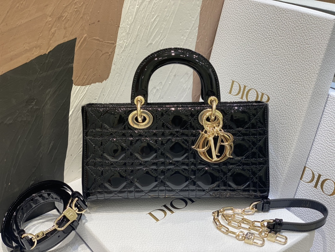 D*or small lady d-joy bag black patent