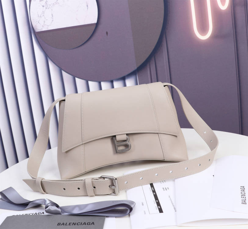 Ba*len*cia*ga women's hourglass hinge medium handbag in grey l12 x h6,7 x w4,1 inch