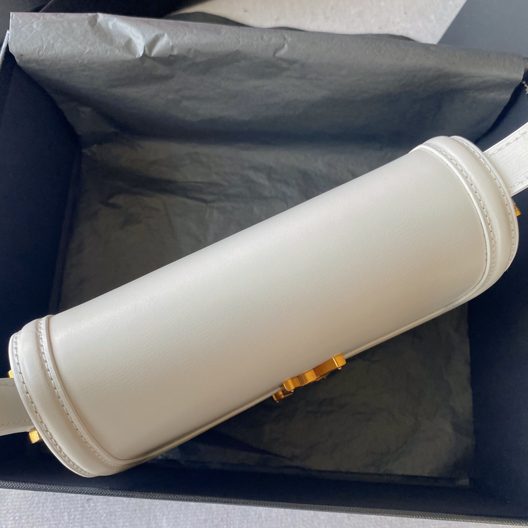 y*l solferino small satchel in box Sa**t Lau*nt blanc vintage 7.4 x 5.1 x 1.9 inches