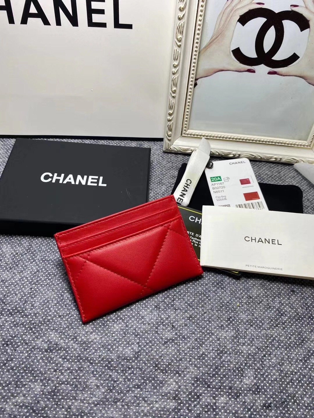 Ch*el card holder 11.2×7.5×0.5cm