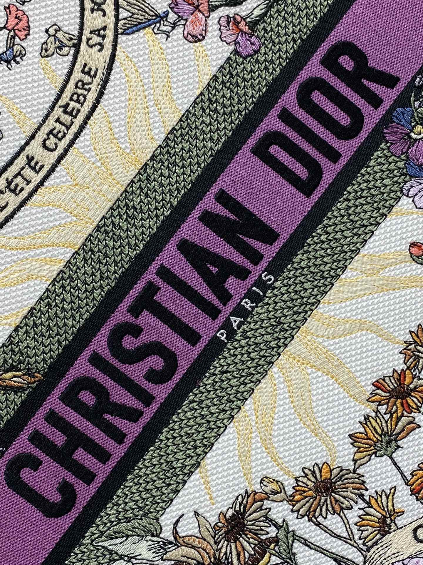 D*or book tote  ecru multicolor D*or 4 saisons Été soleil embroidery 42 x18 x35cm