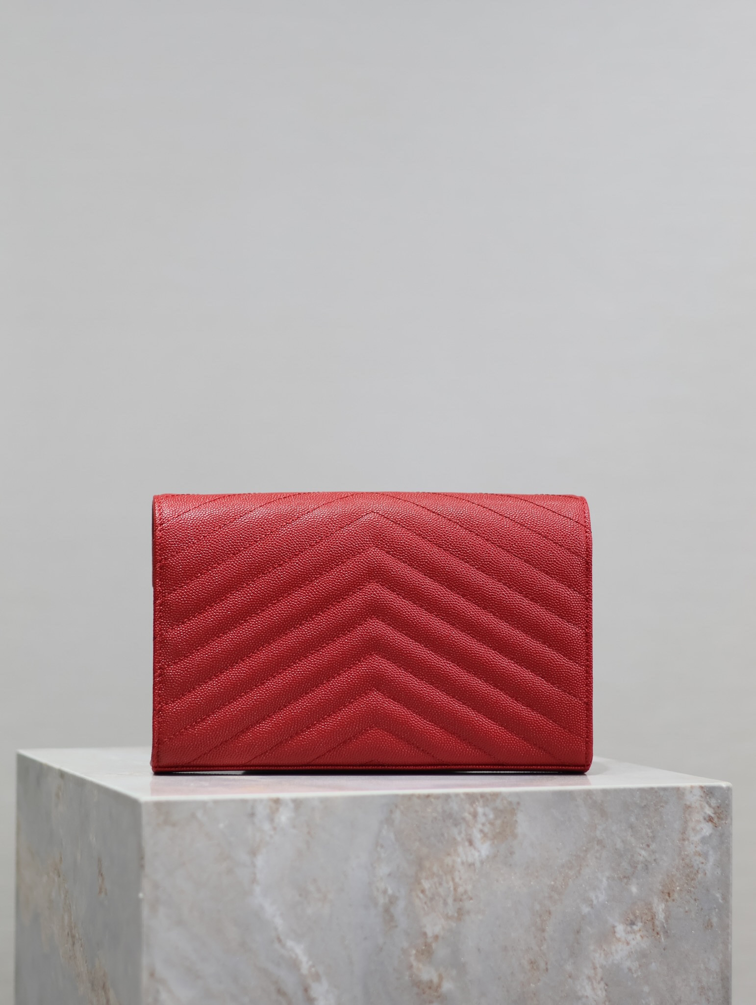 Y*L cassandra monogram classic chain wallet in grained poudre leather 22.5 x 14 x 4cm