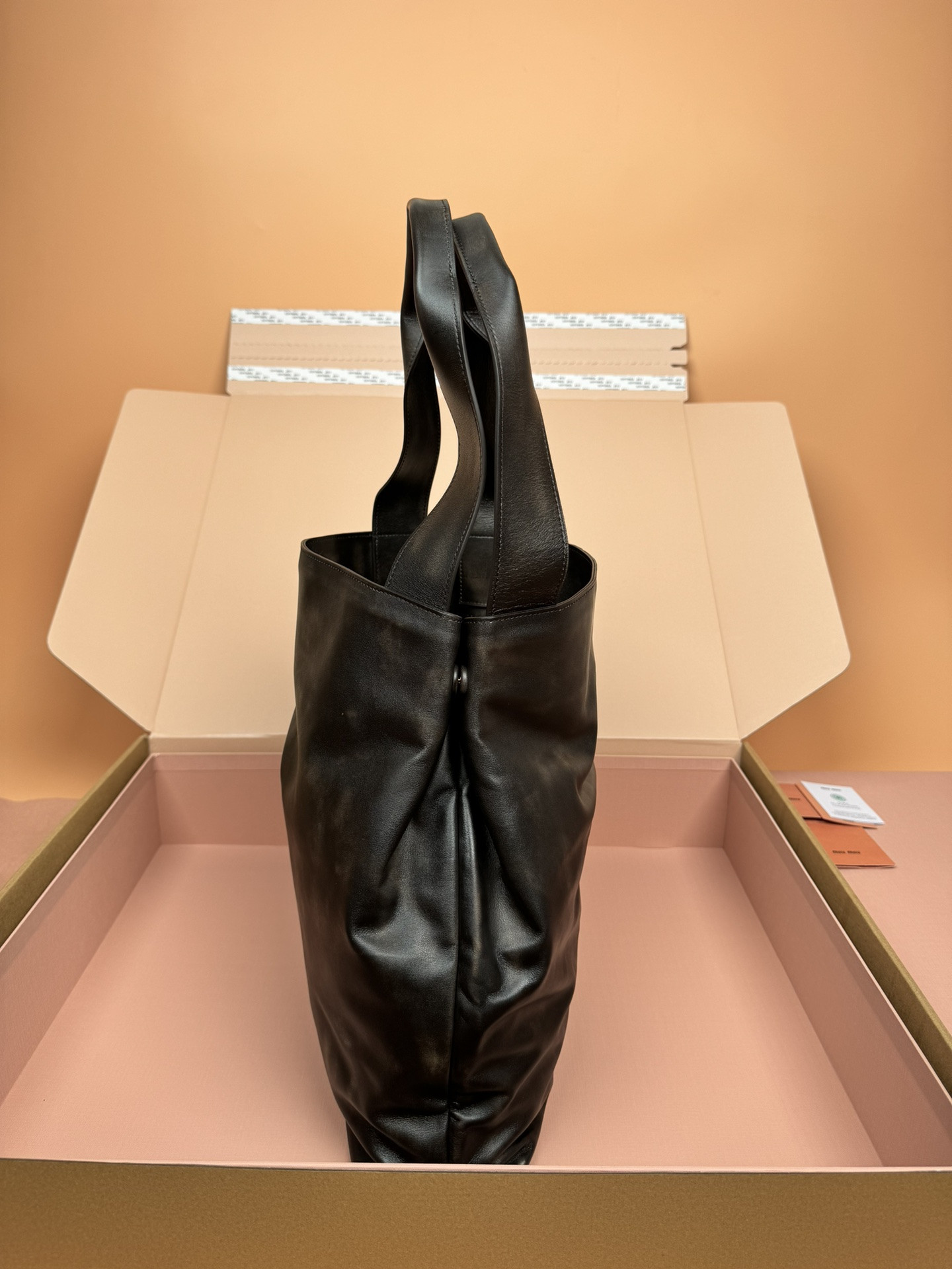 Miu Miu Leather Hobo Bag  39x38.5x11cm