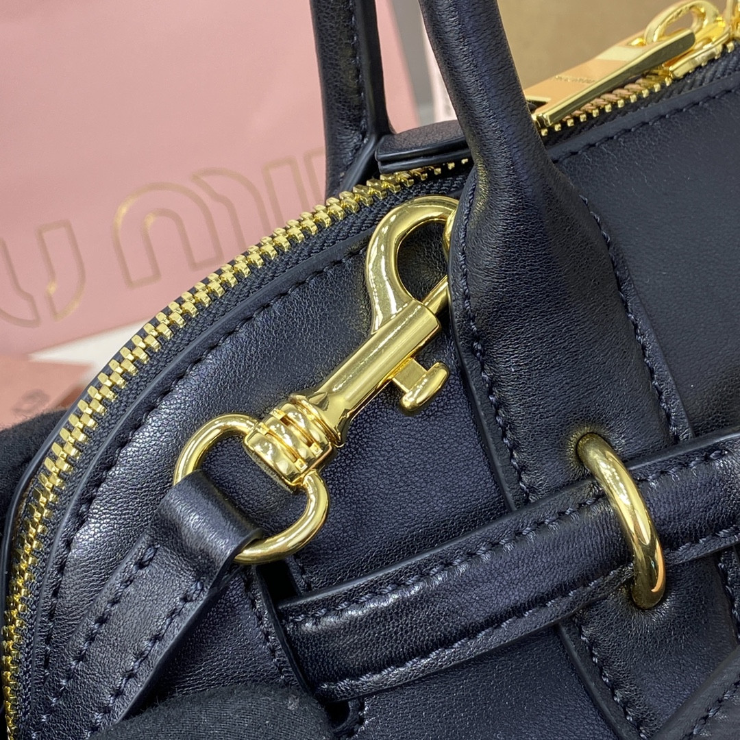 Miu Miu Aventure nappa leather top-handle bag 17x33x11cm