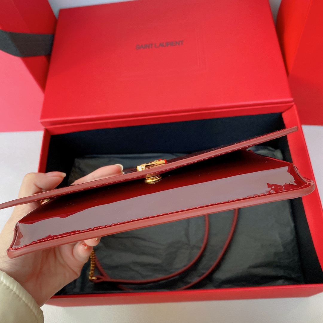 Y*L monogram phone holder with strap (patent leather) 18 x 11 x 2.5 cm