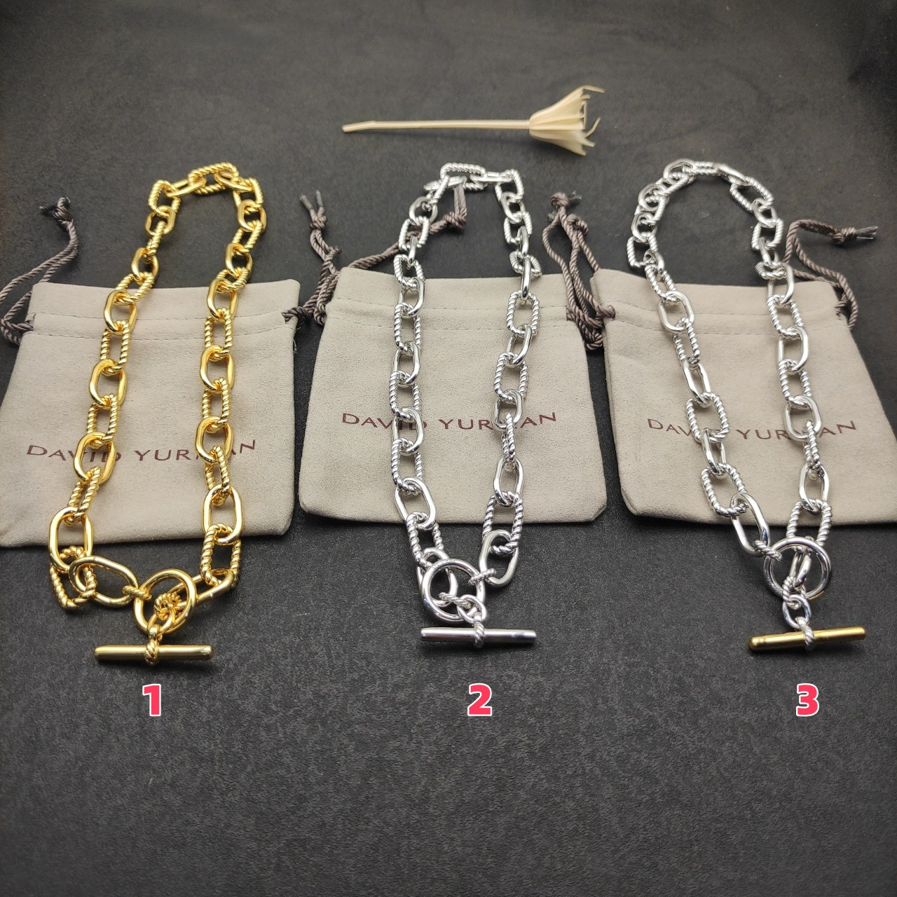 dau1d Yvrm*n 11mm buttonhole necklace(chain length 48cm)