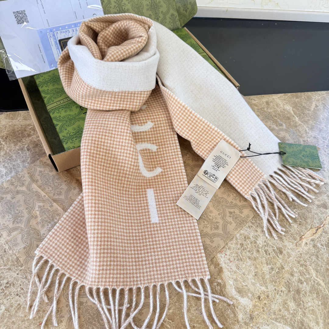 G*u*i scarf 30x180cm 100%cashmere