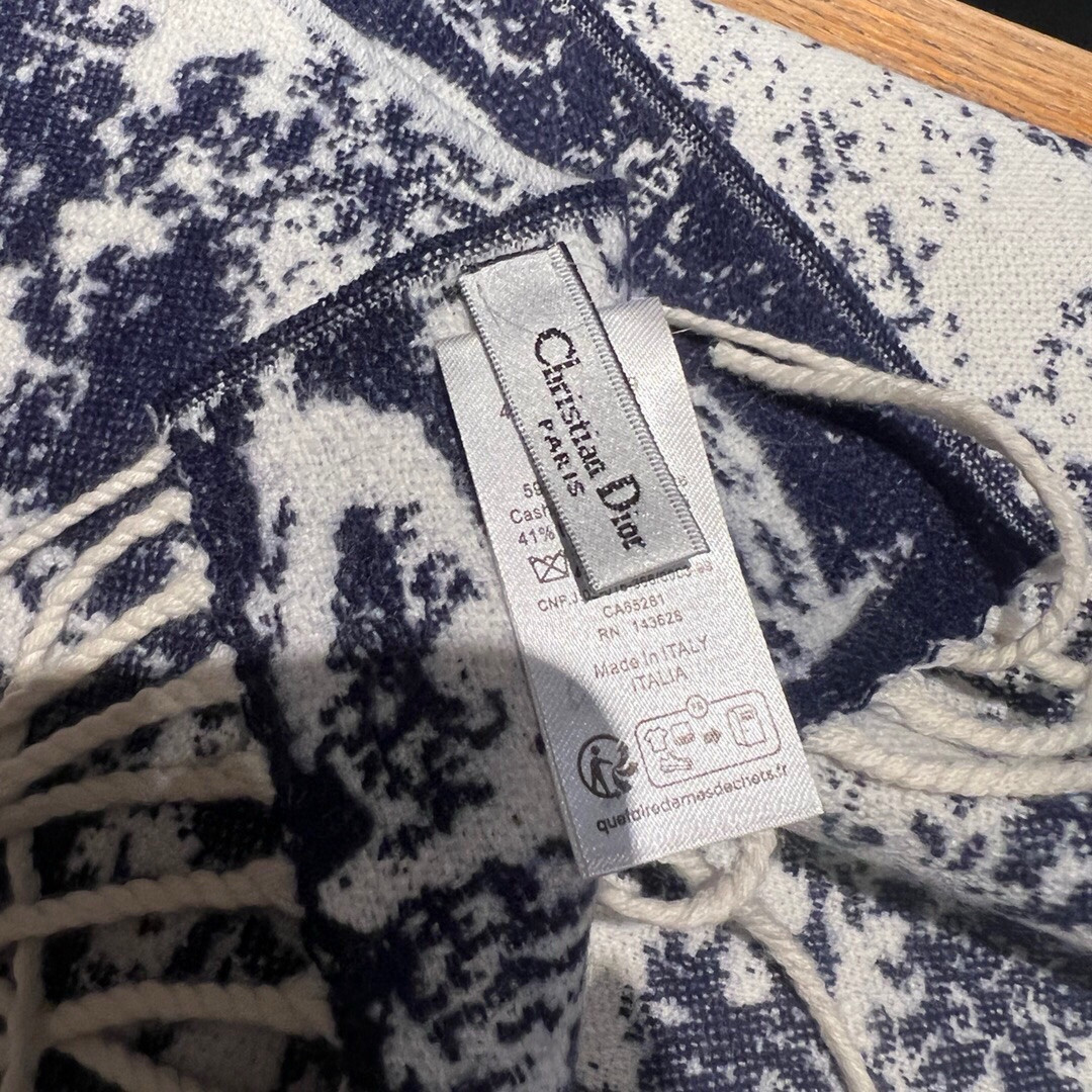 D*or printed scarf 200x45cm 59% cashmere 41% wool