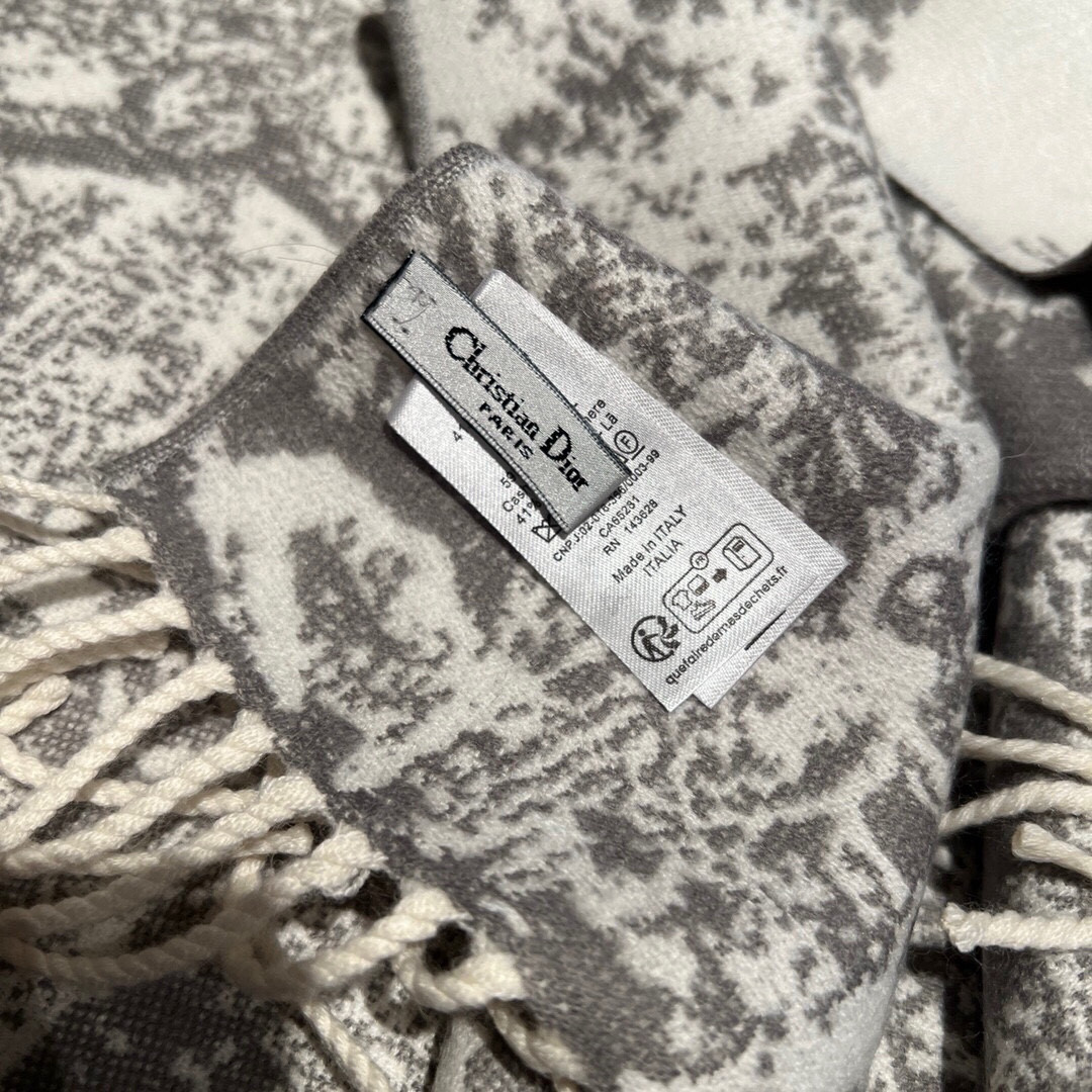 D*or printed scarf 200x45cm 59% cashmere 41% wool