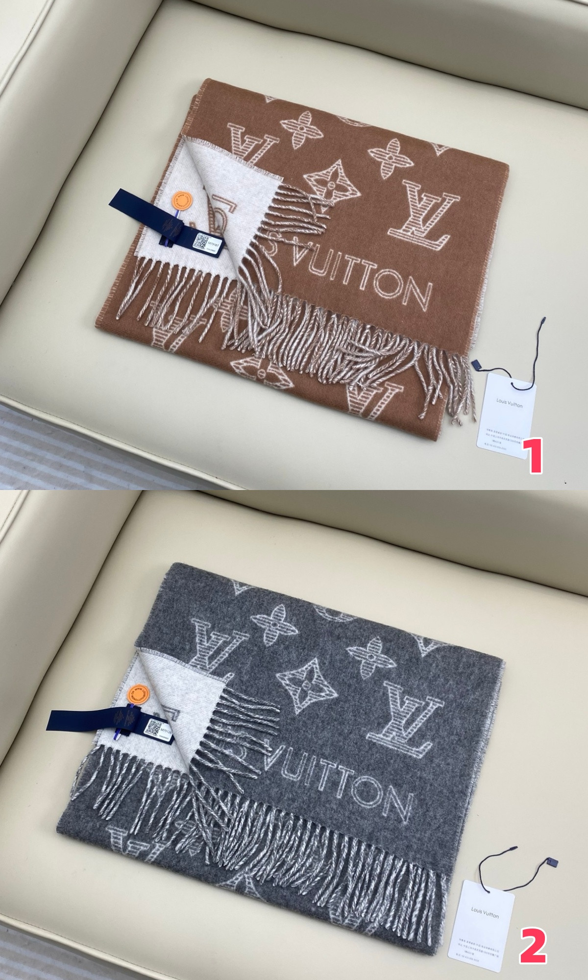 l0*is V*t0n monogram shadow scarf 40x200cm