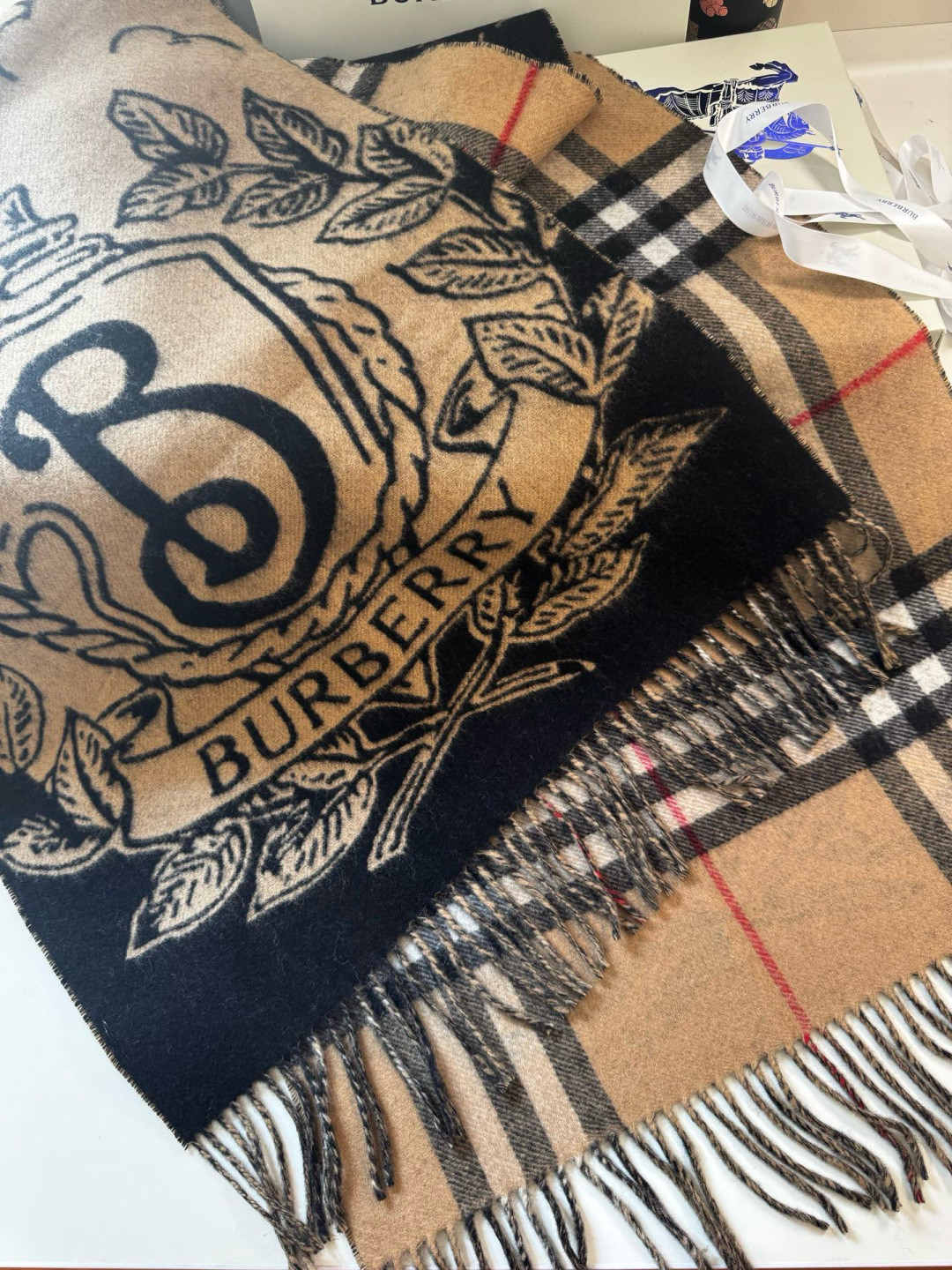 B**rry wide reversible stormy knight scarf 50x210cm