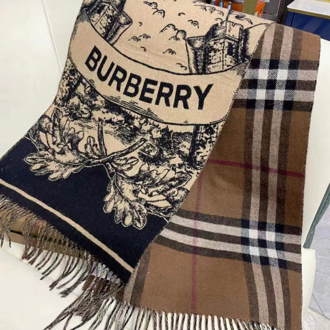 B**rry wide reversible ekd cashmere scarf 50x210cm