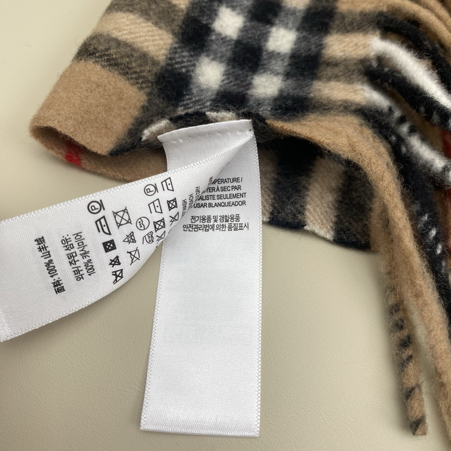 B**rry check cashmere happy scarf 30x155cm