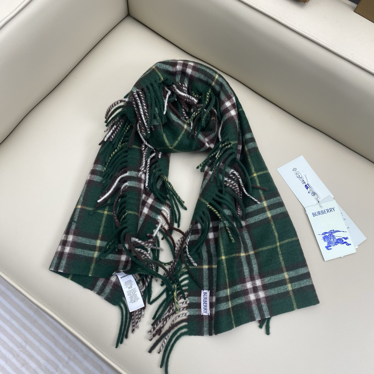 B**rry check cashmere happy scarf 30x155cm