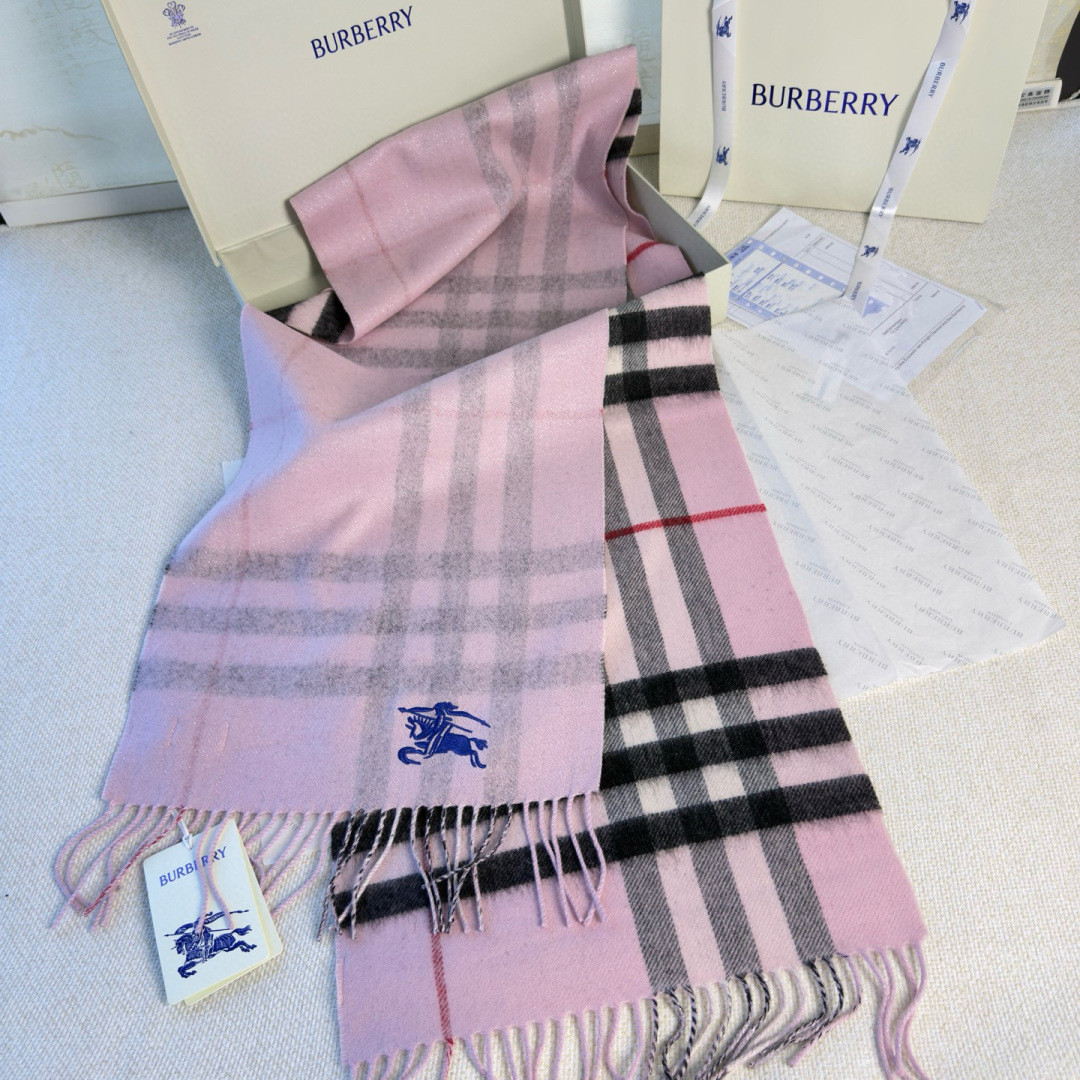 B**rry check cashmere scarf 30x168cm
