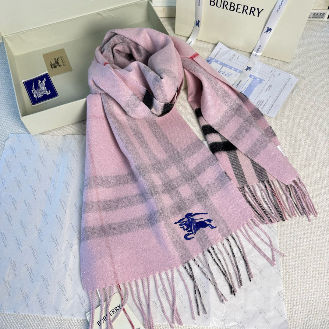 B**rry check cashmere scarf 30x168cm