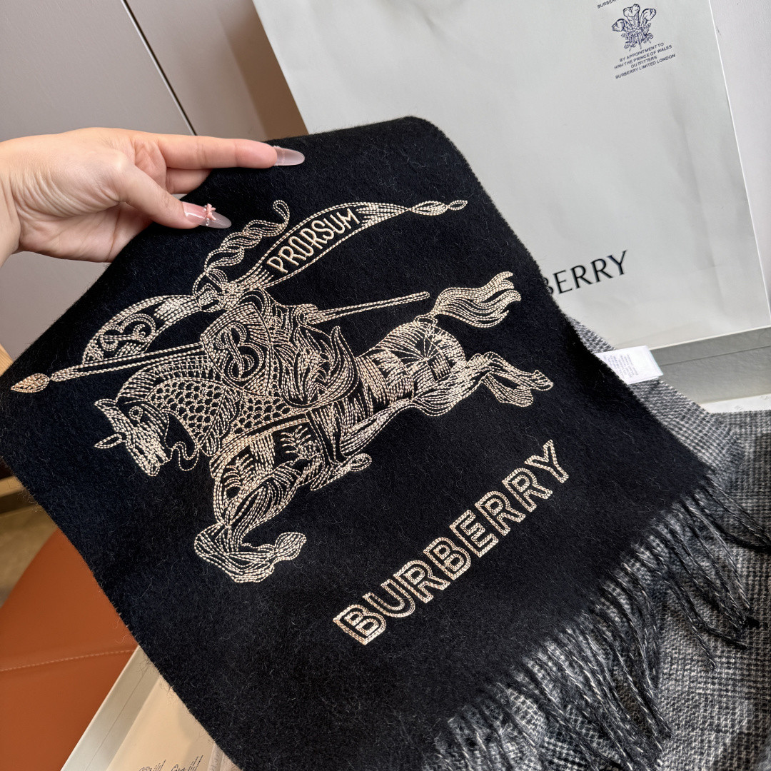 B**rry reversible ekd cashmere scarf 30x200cm 100% lambswool