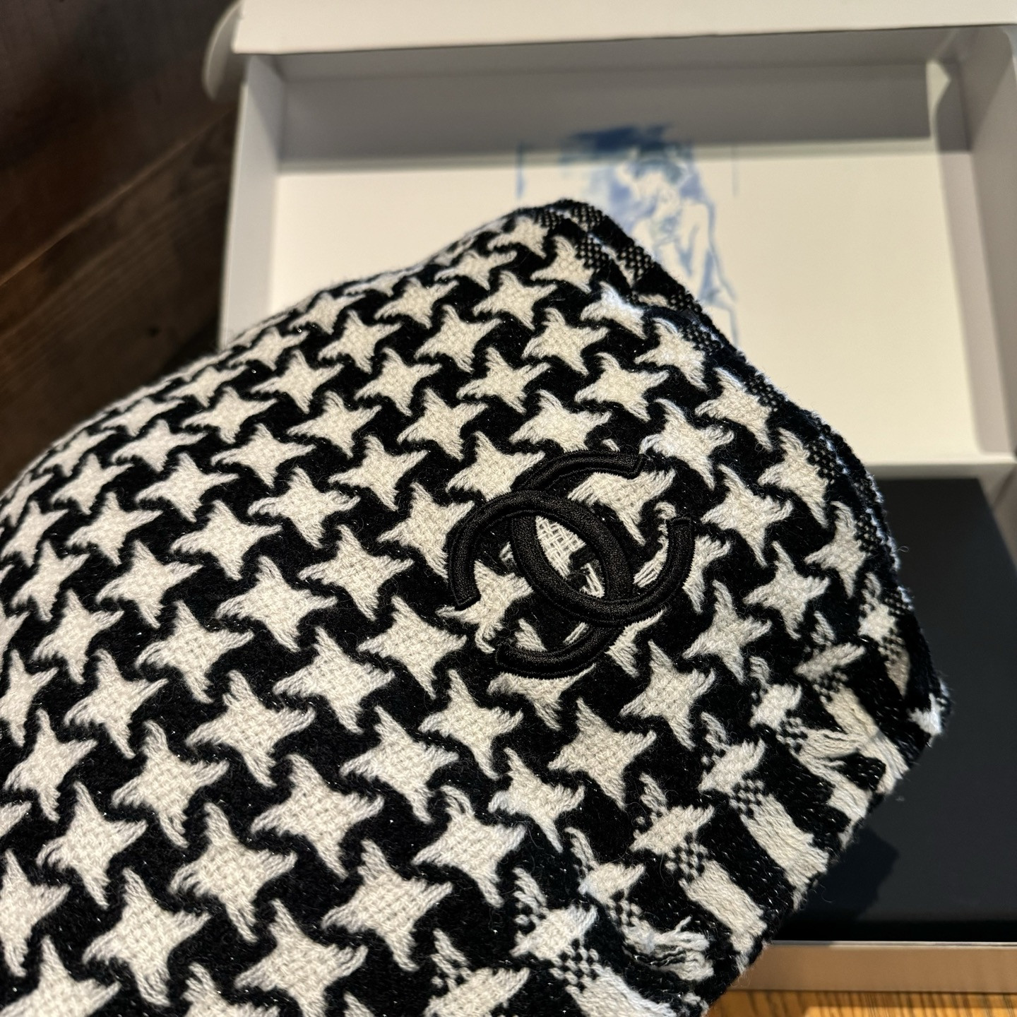 Ch*el scarf 45x200cm 100% cashmere