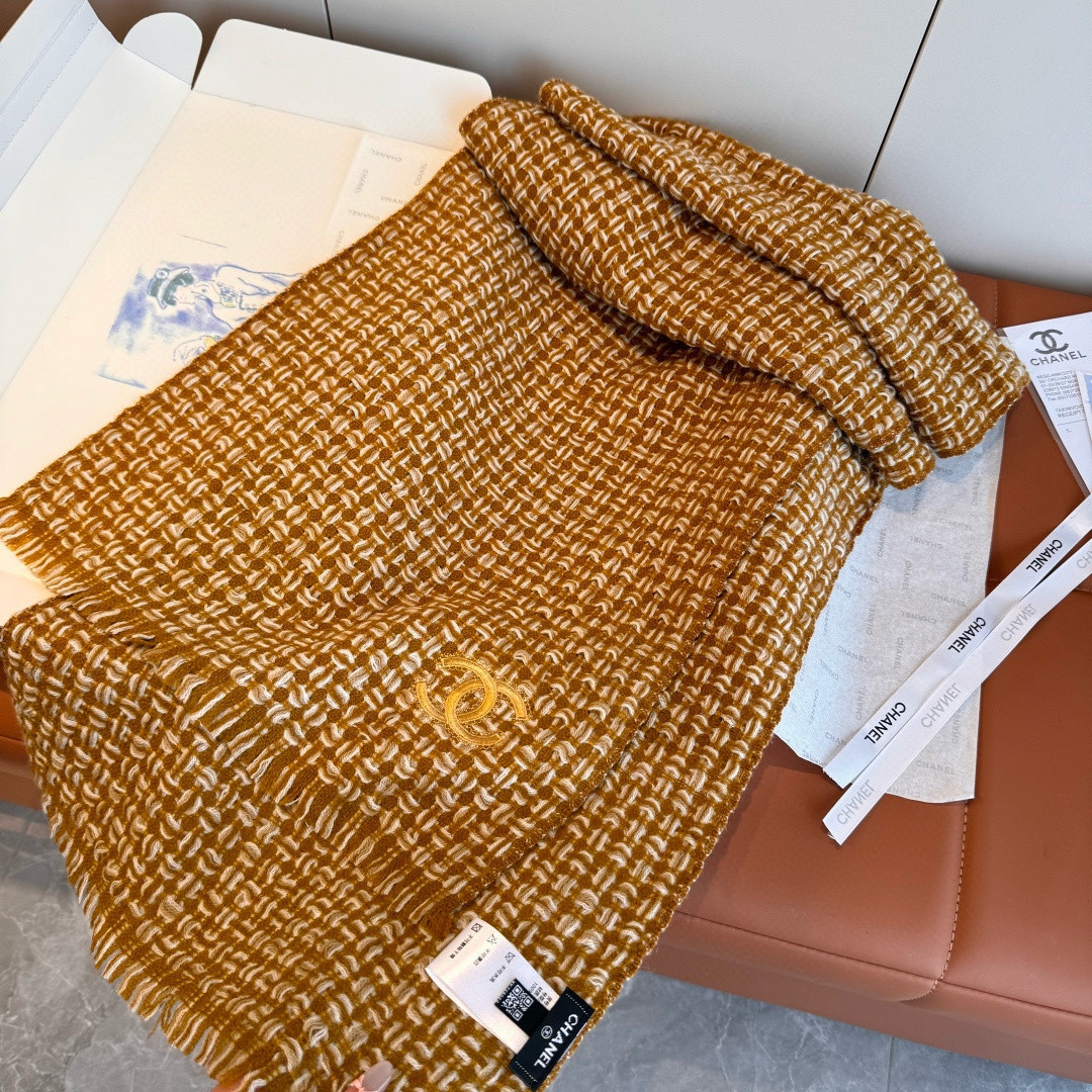 Ch*el scarf 38x185cm 100% cashmere