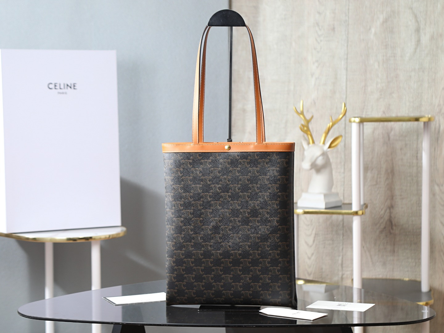 Ce**e flat shopper medium logo print handbag 28x33x0.5cm